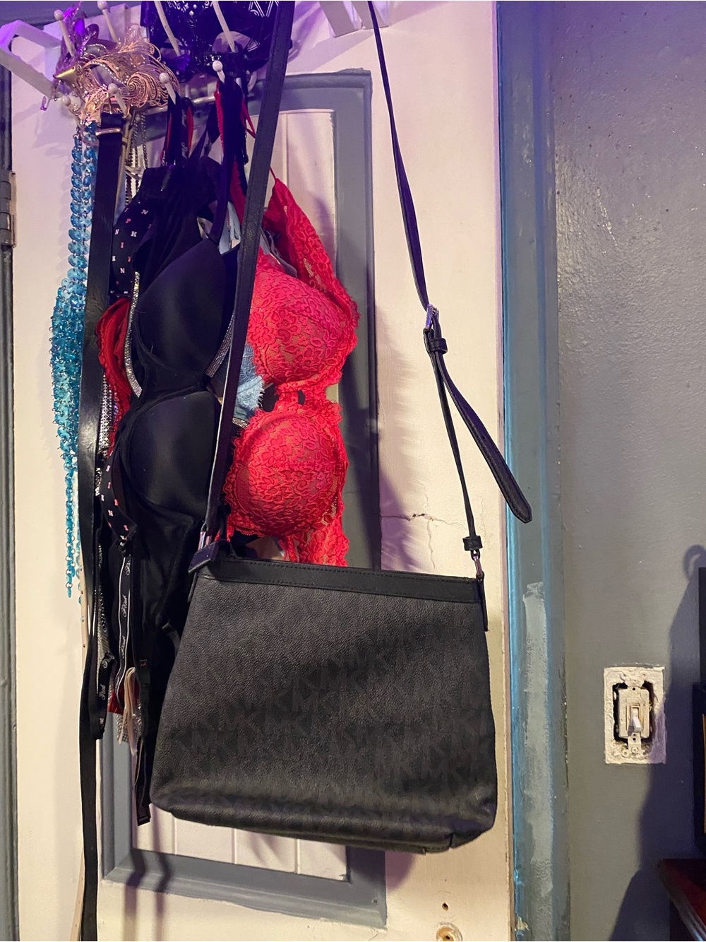 Michael Kors Black Monogram Crossbody Bag